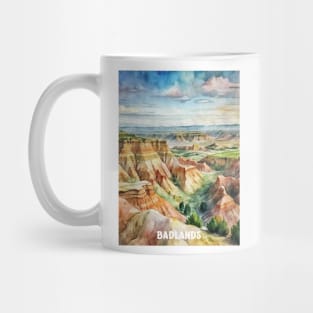 Badlands National Park Watercolor Painting Mug